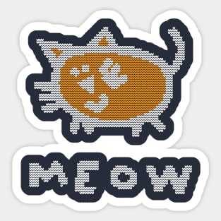 Knitted Kitty Cat Meow Sticker